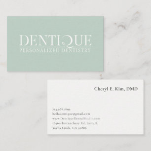 Simple Minimal Soft Mint Green Logo Professional Business Card