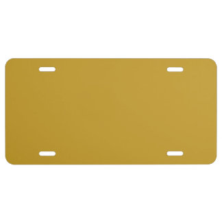 simple minimal solid color custom mustard golden license plate