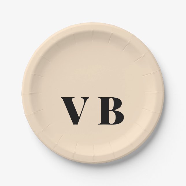 simple minimal solid color custom pastel custom  paper plates (Front)