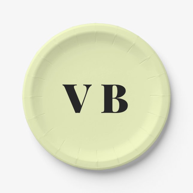 simple minimal solid color custom pastel custom  paper plates (Front)