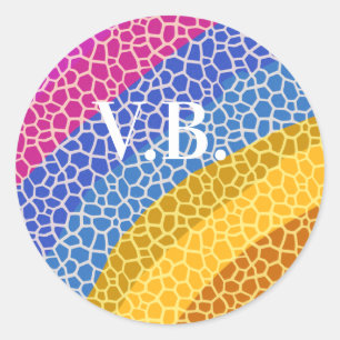 simple minimal solid color custom personalized classic round sticker