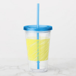 simple minimal solid color custom yellow pastel ad acrylic tumbler