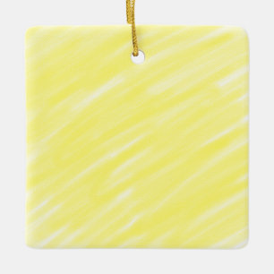 simple minimal solid color custom yellow pastel ad ceramic ornament