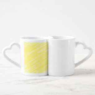 simple minimal solid color custom yellow pastel ad coffee mug set
