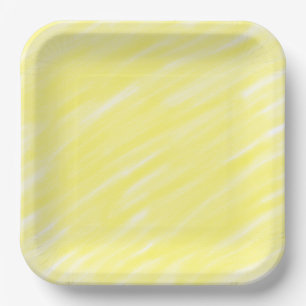 simple minimal solid color custom yellow pastel ad paper plates