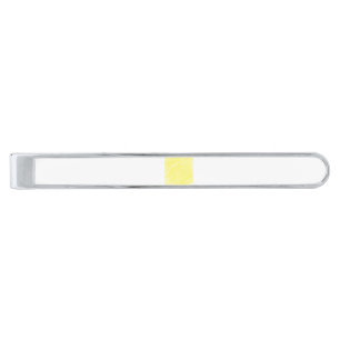 simple minimal solid color custom yellow pastel ad silver finish tie bar