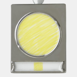 simple minimal solid color custom yellow pastel ad silver plated banner ornament