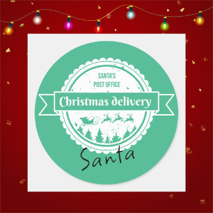 Simple Minimal Special Delivery Christmas Classic Round Sticker