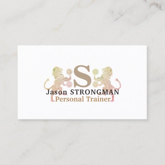 Simple minimal strong lion animal logo cover business card (Front)