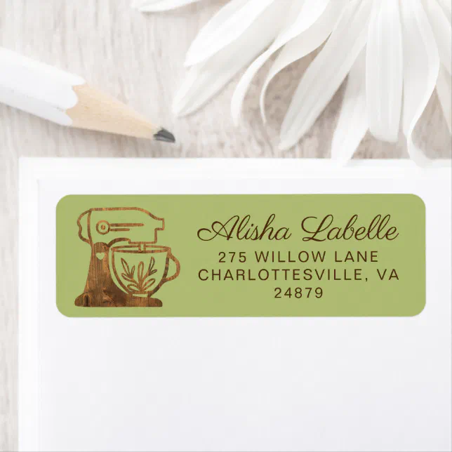 Simple & Minimal Style Bakery Rustic Stand Mixer Label | Zazzle