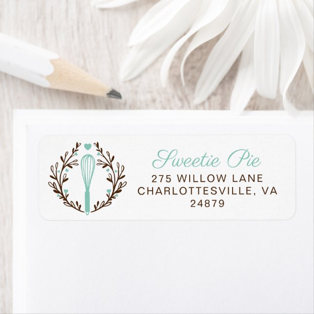 Simple & Minimal Style Bakery Whisk Wreath Logo Label (Insitu)