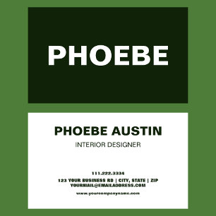 Simple Minimal Stylish Trendy Forest Green Business Card