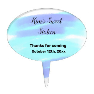 SIMPLE MINIMAL sweet sixteen elegant custom modern Cake Topper