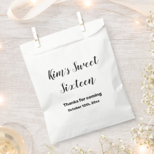 SIMPLE MINIMAL sweet sixteen elegant custom modern Favor Bag