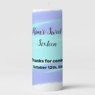 SIMPLE MINIMAL sweet sixteen elegant custom modern Pillar Candle
