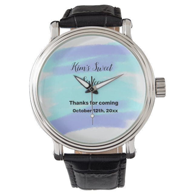 SIMPLE MINIMAL sweet sixteen elegant custom modern Watch (Front)