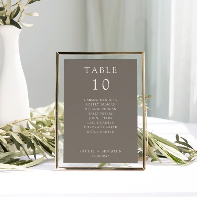 Simple Minimal Taupe Wedding Seating Chart (Creator Uploaded)