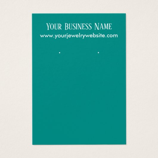 Simple, Minimal Teal Earring Holder Display Cards (Front)
