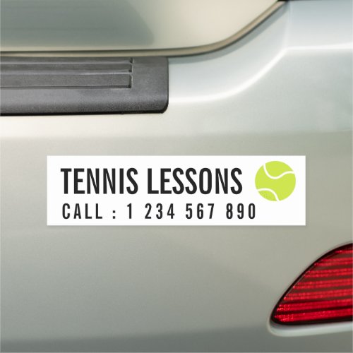 Simple Minimal Tennis Lessons Coach Advertisement  Car Magnet