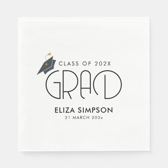 simple minimal text graduation napkins (Front)