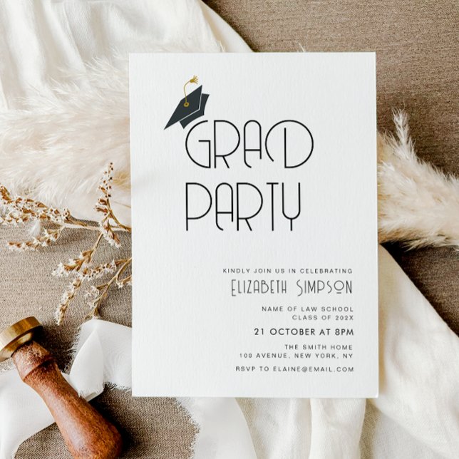 simple minimal text graduation party invitation (Creator Uploaded)