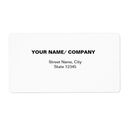 SIMPLE MINIMAL TEXT LOGO HERE COMPANY NAME RETURN  LABEL