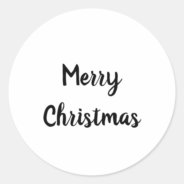 simple minimal text merry christmas party classic round sticker (Front)