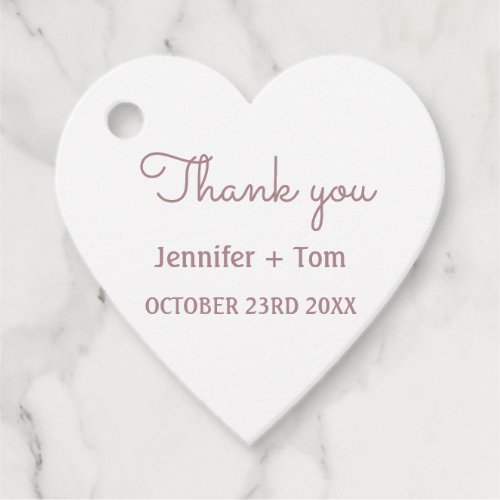 simple minimal text rose gold wedding thank you fa favor tags
