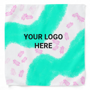 SIMPLE MINIMAL TEXT STYLE GIFT green watercolor T Bandana
