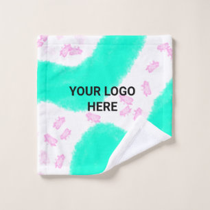 SIMPLE MINIMAL TEXT STYLE GIFT green watercolor T Bath Towel Set