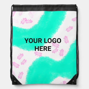SIMPLE MINIMAL TEXT STYLE GIFT green watercolor T Drawstring Bag