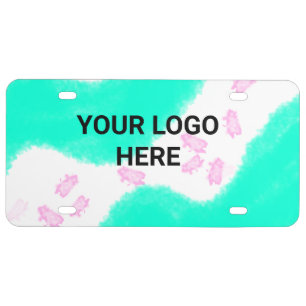 SIMPLE MINIMAL TEXT STYLE GIFT green watercolor T License Plate
