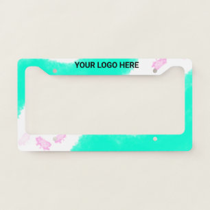 SIMPLE MINIMAL TEXT STYLE GIFT green watercolor T License Plate Frame