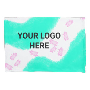 SIMPLE MINIMAL TEXT STYLE GIFT green watercolor T Pillow Case