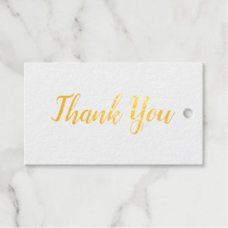 SIMPLE MINIMAL TEXT STYLE thank you gold GIFT TAGS