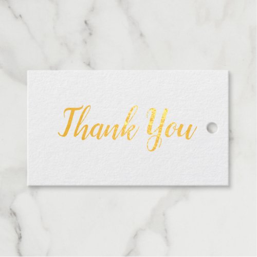 SIMPLE MINIMAL TEXT STYLE thank you gold GIFT TAGS