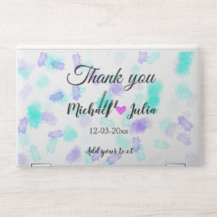 Simple minimal thank you couple name heart glitter HP laptop skin