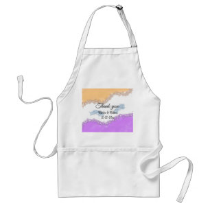 Simple minimal thank you couple name text date cus adult apron