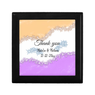 Simple minimal thank you couple name text date cus gift box