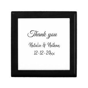Simple minimal thank you couple name text date cus gift box