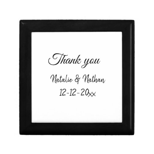 Simple minimal thank you couple name text date cus gift box