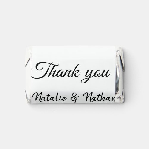 Simple minimal thank you couple name text date cus hersheys miniatures