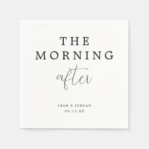 Simple Minimal The Morning After Wedding Brunch  Napkins