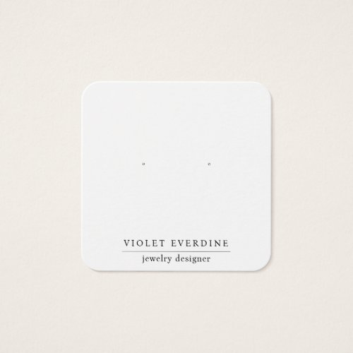 Simple Minimal Typography Earring Display Card