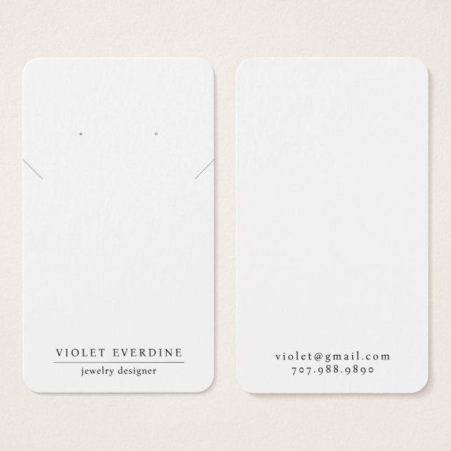 Simple Minimal Typography Earring Necklace Jewelry (Front & Back)