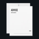 Simple & Minimal Typography Wedding Advice Card<br><div class="desc">Personalize the custom text above. You can find additional coordinating items in our "Simple & Minimal Typography Wedding Suite" collection. ***PLEASE NOTE: ALL OF THE WORDING AND TEXT AND BACKGROUND COLOR IS EDITABLE. You can change all of the words and you can also change the text color as well. For...</div>