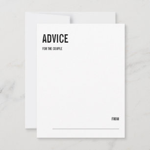 Simple & Minimal Typography Wedding Advice Card