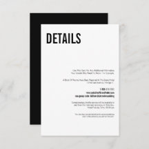 Simple & Minimal Typography Wedding Details