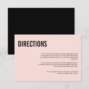 Simple Minimal Typography Wedding Directions Card