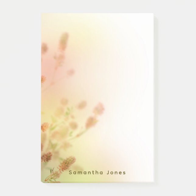 Simple Minimal Watercolor Floral Post-it Notes (Front)